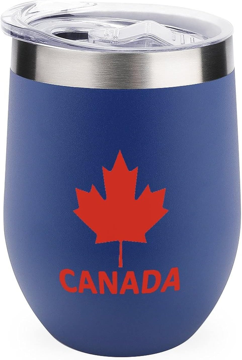 Vaso de vino de arce con tapa con la bandera de Canadá, tazas de acero inoxidable, taza de viaje con aislamiento al vacío de doble pared, 12 onzas