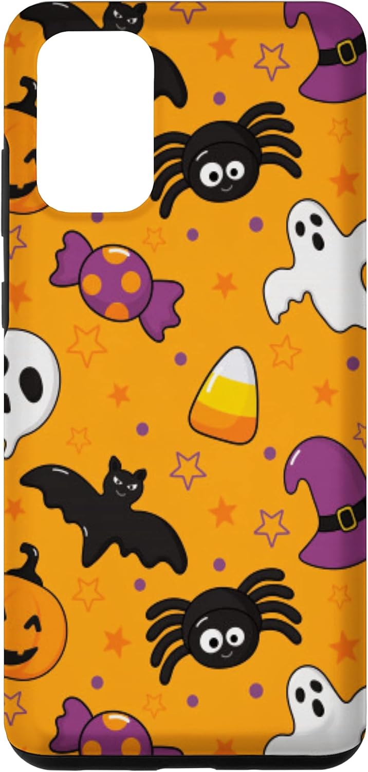 Funda para Galaxy S20+ con diseño de estrellas de calabaza, color negro