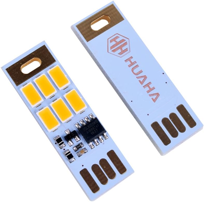 HUAHA 10 mini luces LED USB con 6 llaveros con interruptor de atenuación sin electrodos táctil inteligente para laptop, iluminación de seguridad de