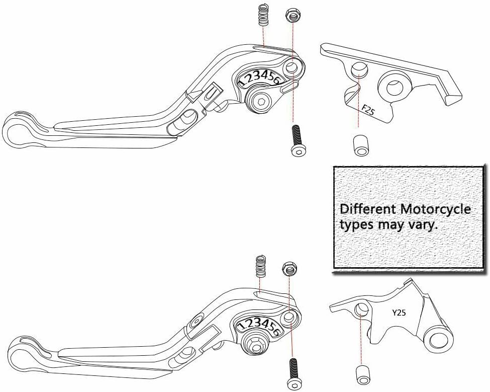 Palanca de embrague de freno de mano de aluminio plegable y extensible ajustable para Yamaha MT-03 2005-2022 (negro, MT-03 2018-2022)