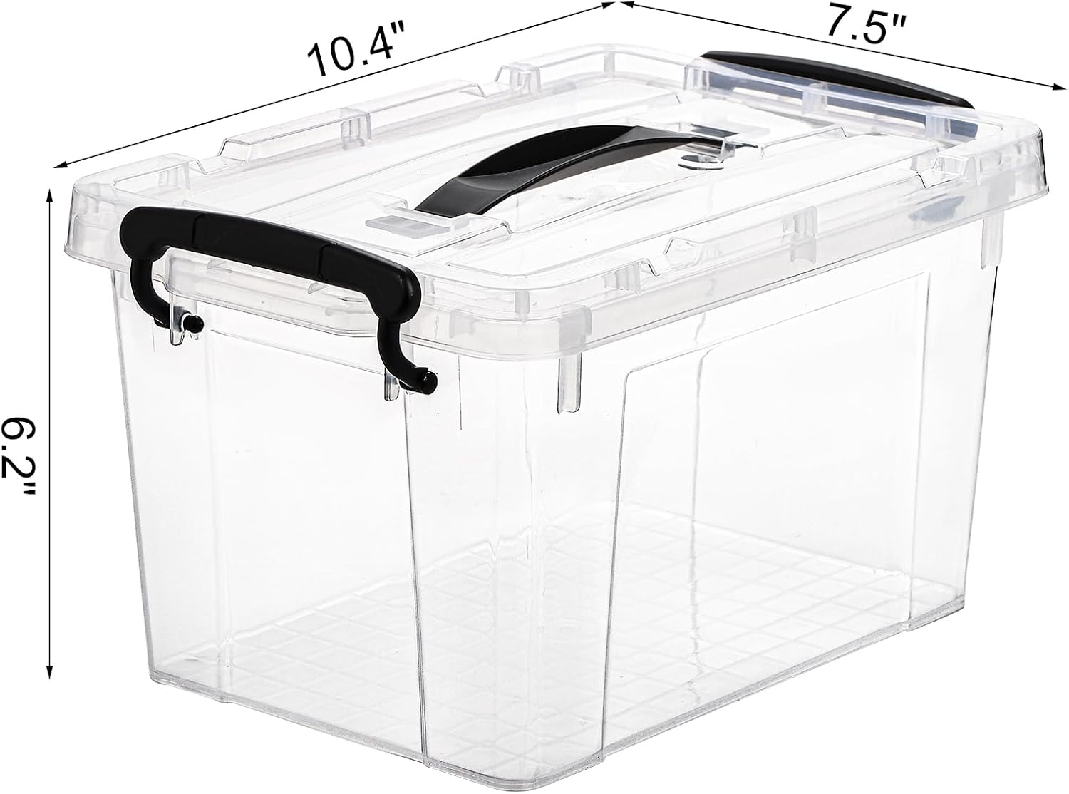 Nicunom Paquete de 4 cajas de almacenamiento transparentes de 6 cuartos de galón, contenedores de almacenamiento de plástico con tapas, caja de