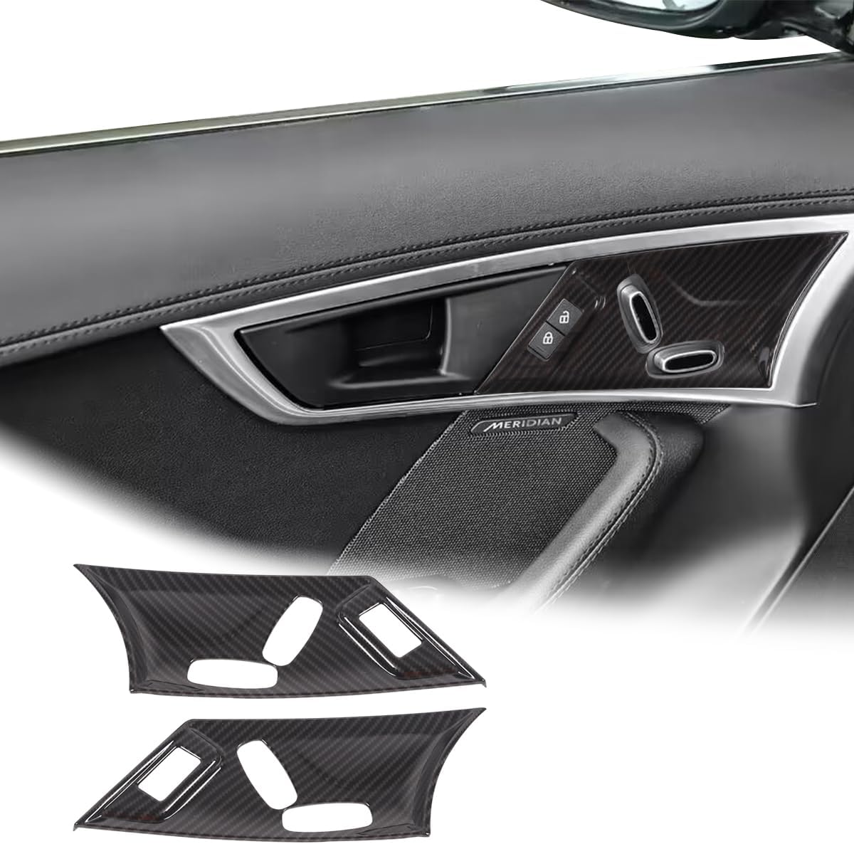 2 piezas de panel de ajuste eléctrico de asiento para Jaguar F-Type 2013-2024 botón de ajuste de asiento de coche interruptor marco accesorios