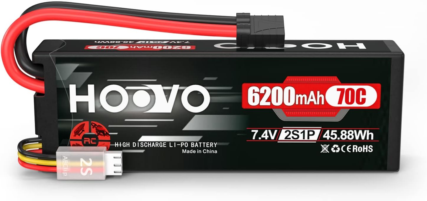 HOOVO 7.4V 6200mAh 70C 2S Lipo Batería Caso Duro para RC Car RC Helicóptero RC Camión RC Truggy Avión Quadcopter UAV Drone FPV