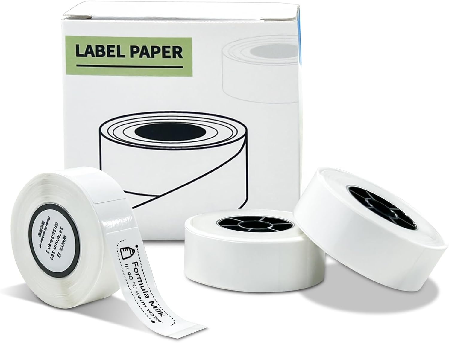 Vretti HP2HP3 – Etiquetas adhesivas adhesivas de papel térmico negro sobre blanco, 3 rollos, 160 etiquetasrollo, 0.55 x 1.57 pulgadas, etiquetas