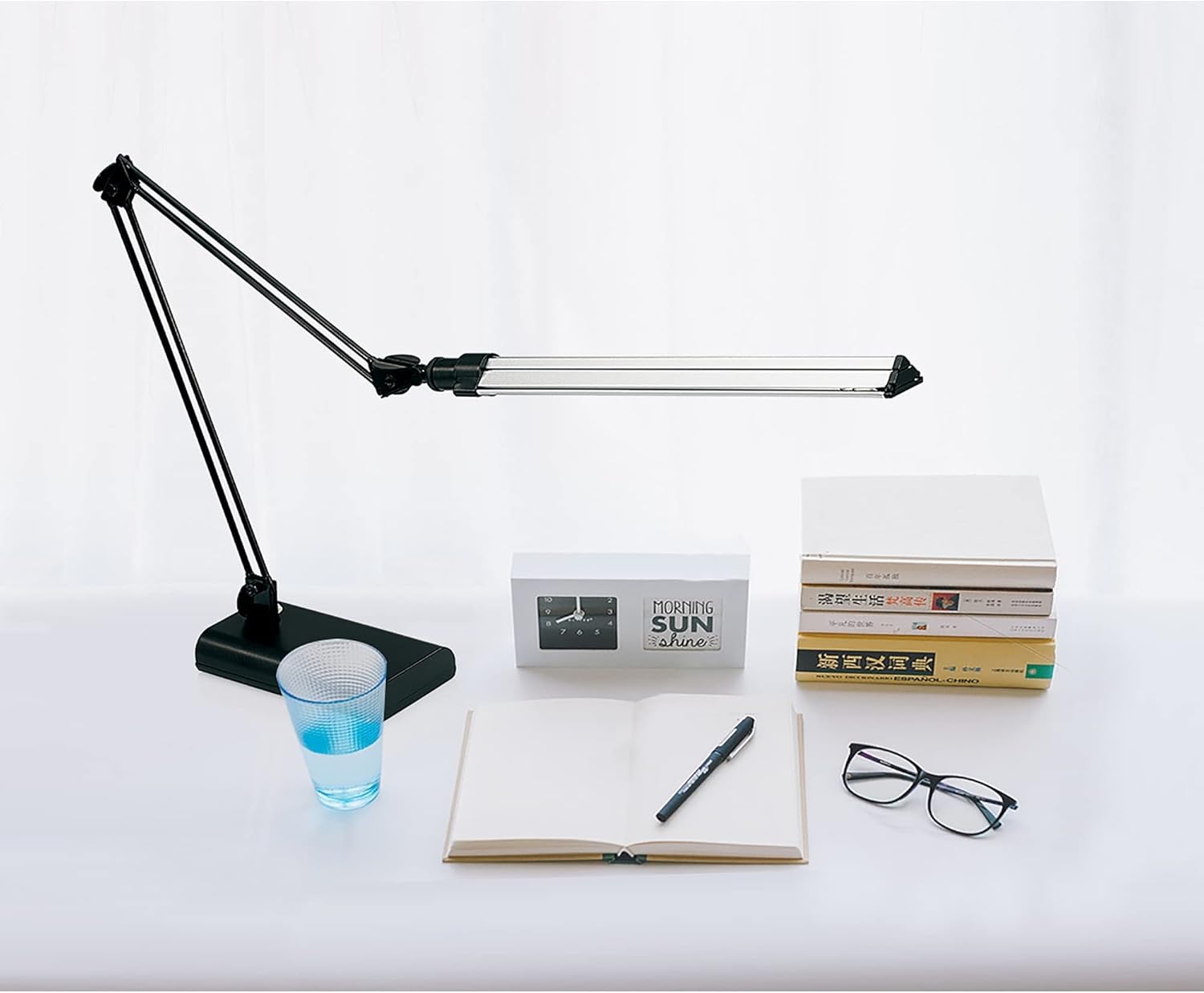 Realspace Arquitecto lámpara de escritorio, ajustable, 21-12″H, negroplata