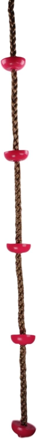 Swing Set Stuff – Cuerda de escalada con escalones (rosa) y adhesivo con logotipo SSS