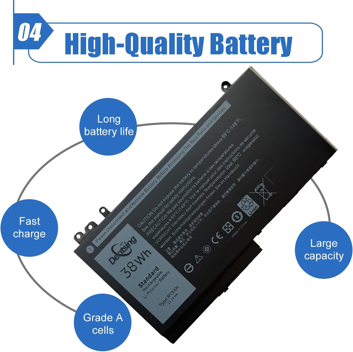 Dentsing RYXXH – Batería para portátil compatible con Dell Latitude E5250 P25S001 Latitude E5450 E5550 DELL Latitude 3150 P21T001 Series Notebook