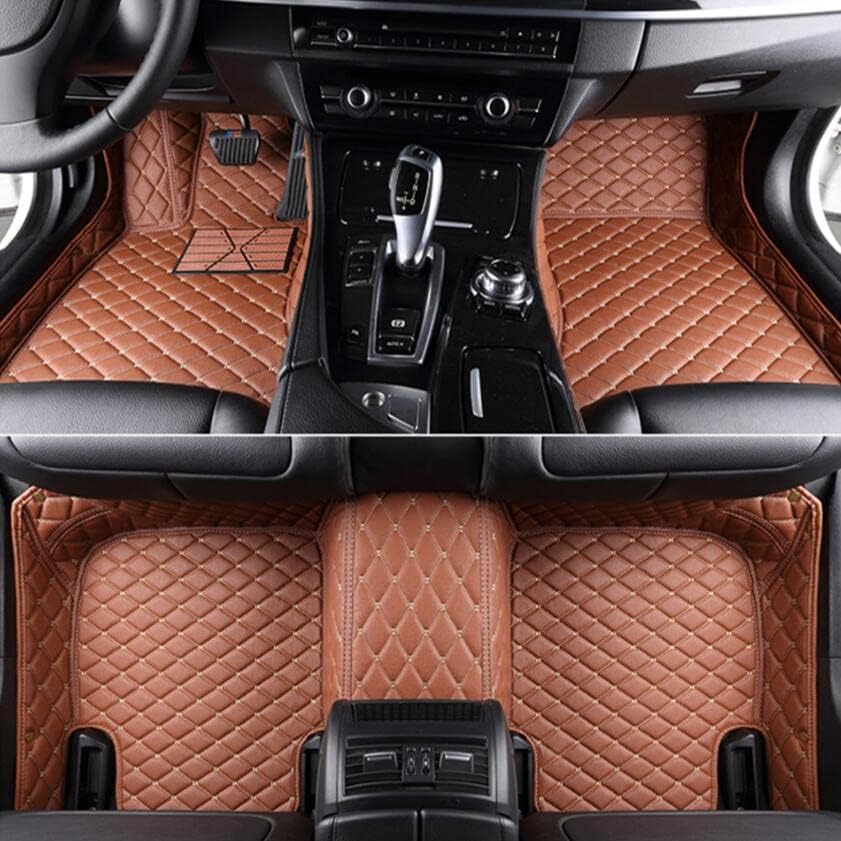 MOUPL – Alfombrillas de cuero de protección para todo tipo de clima para coches, SUV y camiones según el modelo automotriz (marrón claro)
