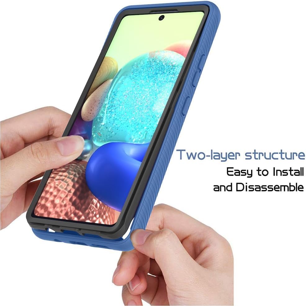 Asuwish Funda de teléfono para Samsung Galaxy A71 5G con protector de pantalla de vidrio templado y soporte delgado, híbrida, resistente, funda