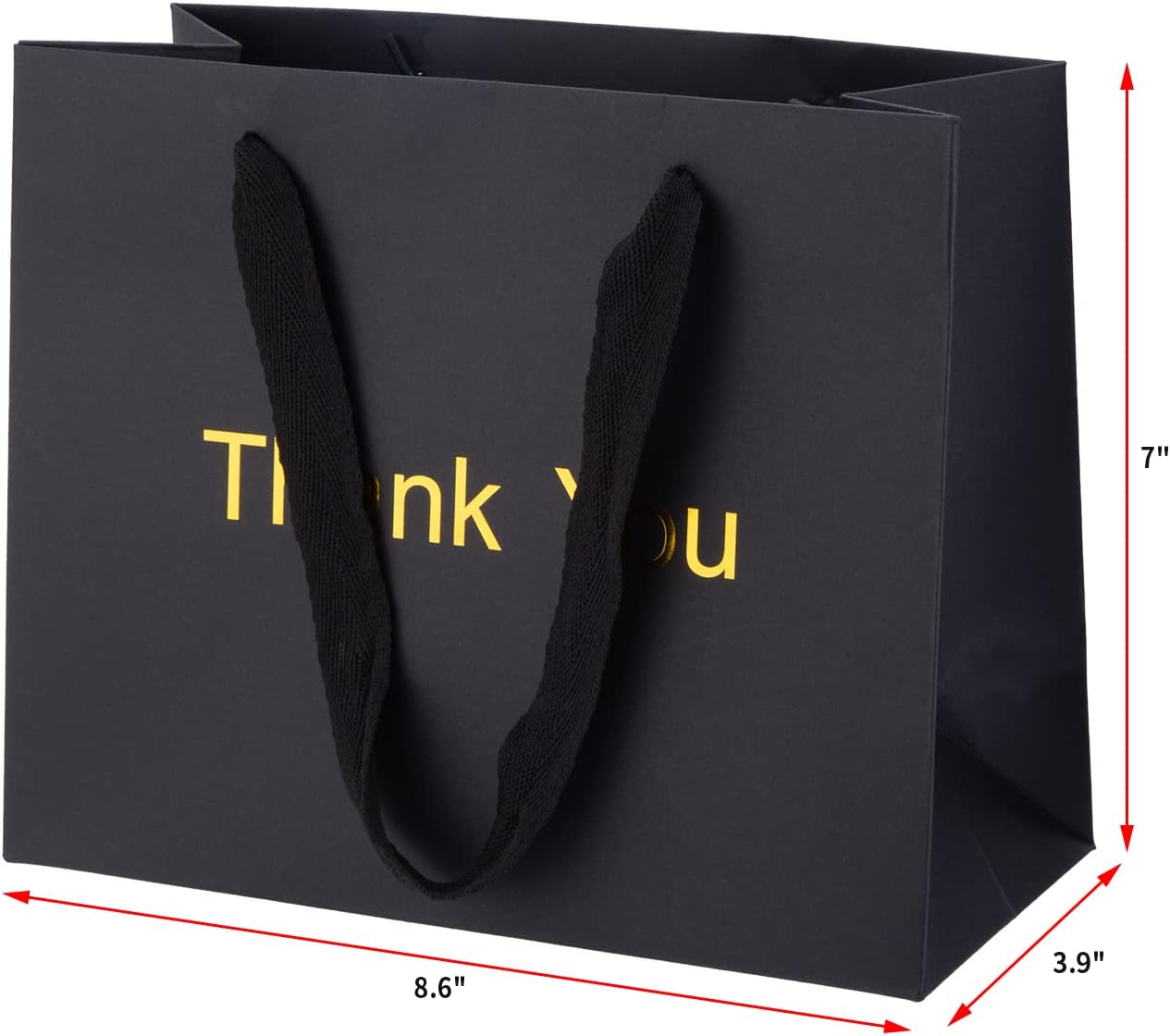 50 bolsas pequeñas a rayas negras de 5.25 x 3.25 x 8 pulgadas + 25 bolsas pequeñas de regalo de agradecimiento de 8.6 x 3.9 x 7 pulgadas