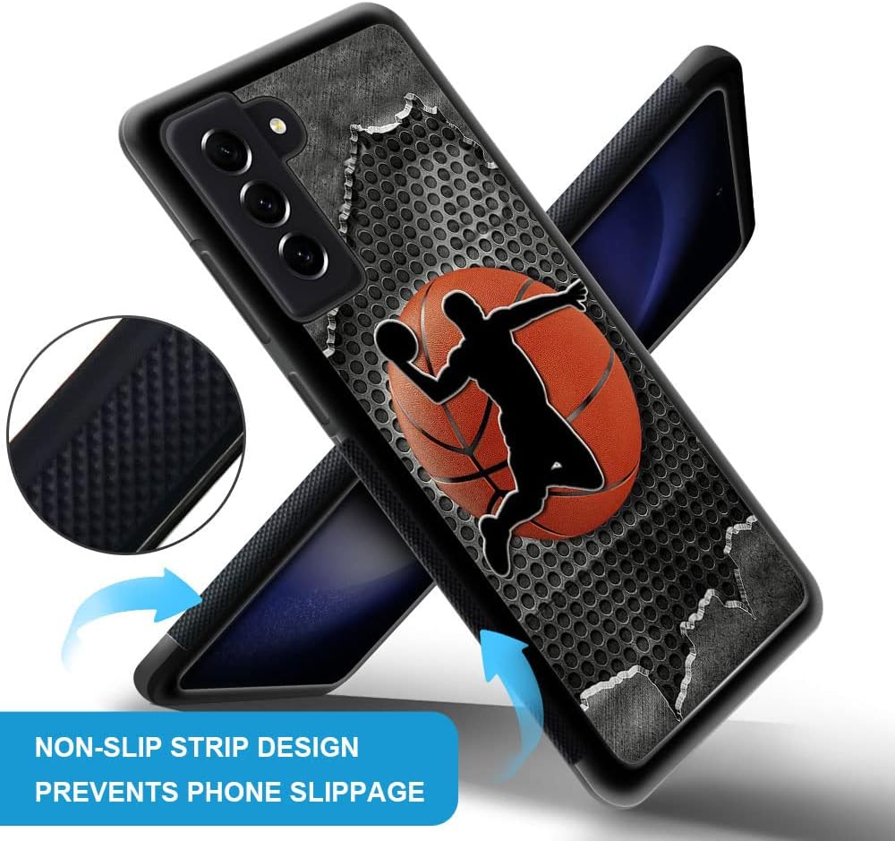 Funda compatible con Samsung Galaxy S23 Ultra, diseño de patrón de lujo de baloncesto, delgada, a prueba de golpes, funda protectora para Samsung