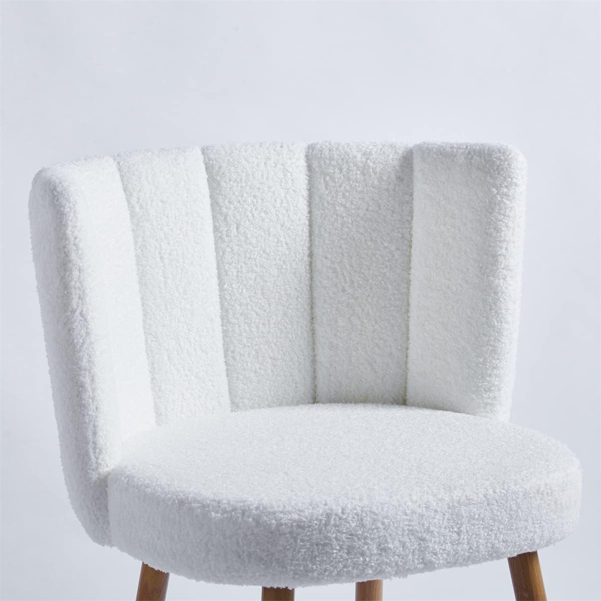 Juego de 2 sillas decorativas, silla de sala de estar, silla de ocio con patas de color madera, sillón tapizado de tela con respaldo copetudo, silla