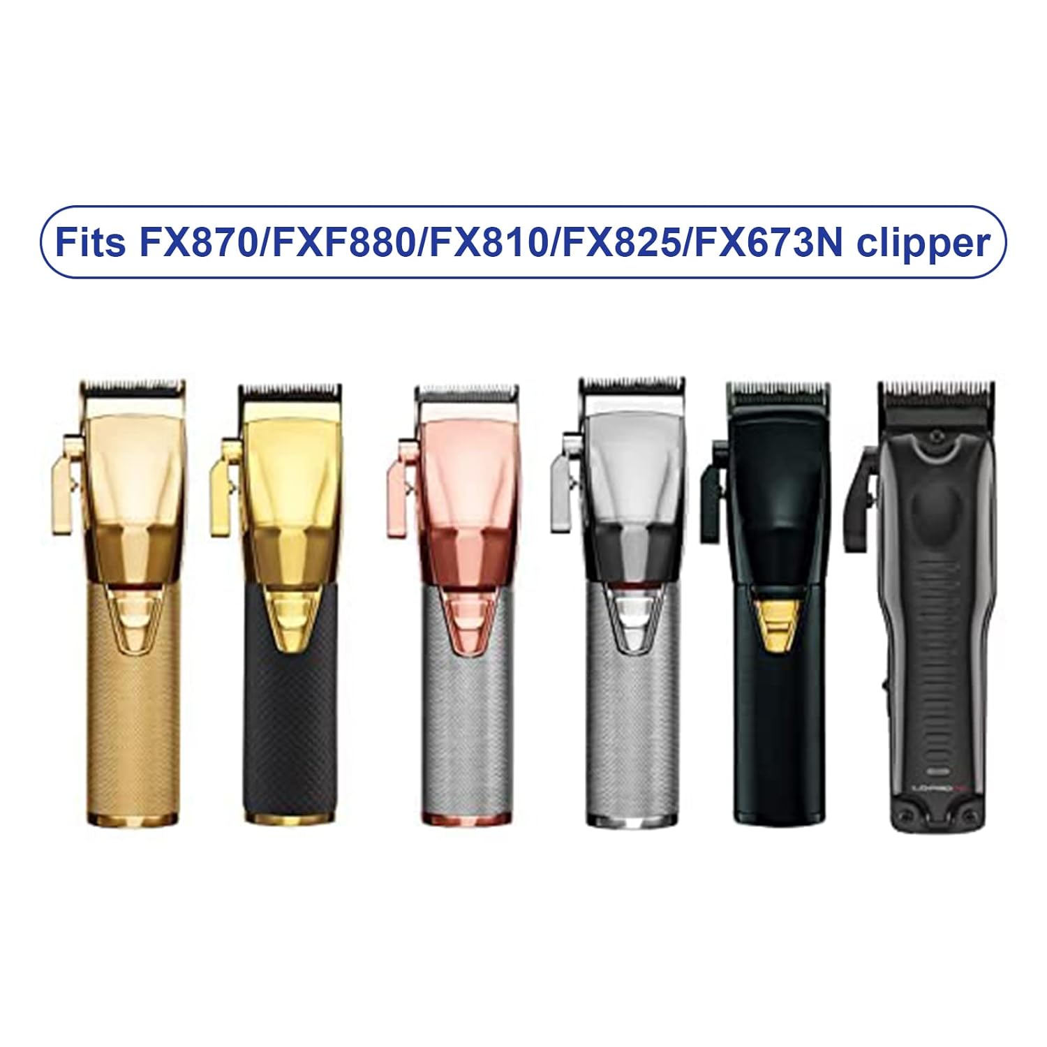 FX8010B Cuchillas de repuesto de grafito negro compatibles con BaBylissPRO Barberology cuchillas de repuesto FX870FXF880FX810FX825FX673N, 2 unidades