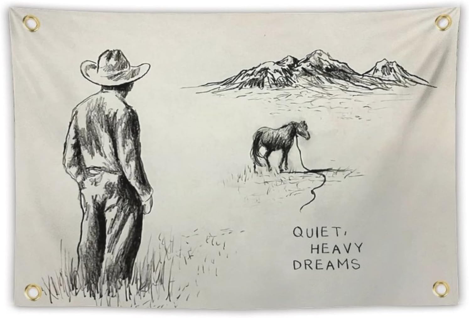 Tapiz silencioso de sueños pesados, cubierta de álbum para colgar en la pared, póster de arte pop, decoración de bandera para el hogar, tapices,