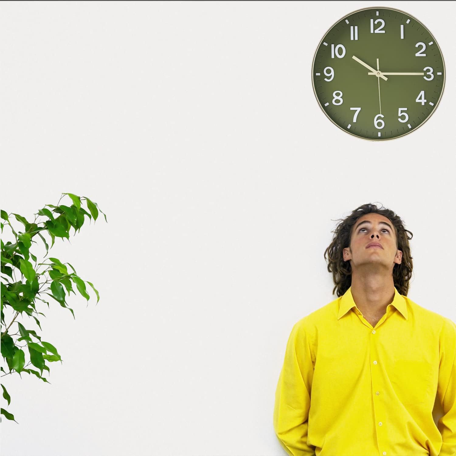 Reloj de pared de 12 pulgadas, moderno, redondo, silencioso, sin tictac, funciona con pilas y se aplica a dormitorio, sala de estar, sala de estudio