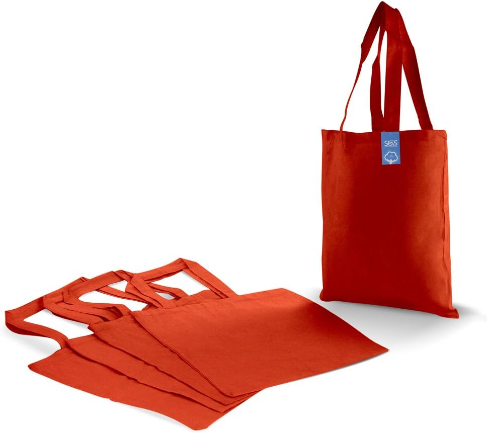 Simply Green Solutions Bolsa reutilizable de tela de algodón para manualidades, 15 x 16 pulgadas, bolsa reutilizable con asa, paquete de 5, color