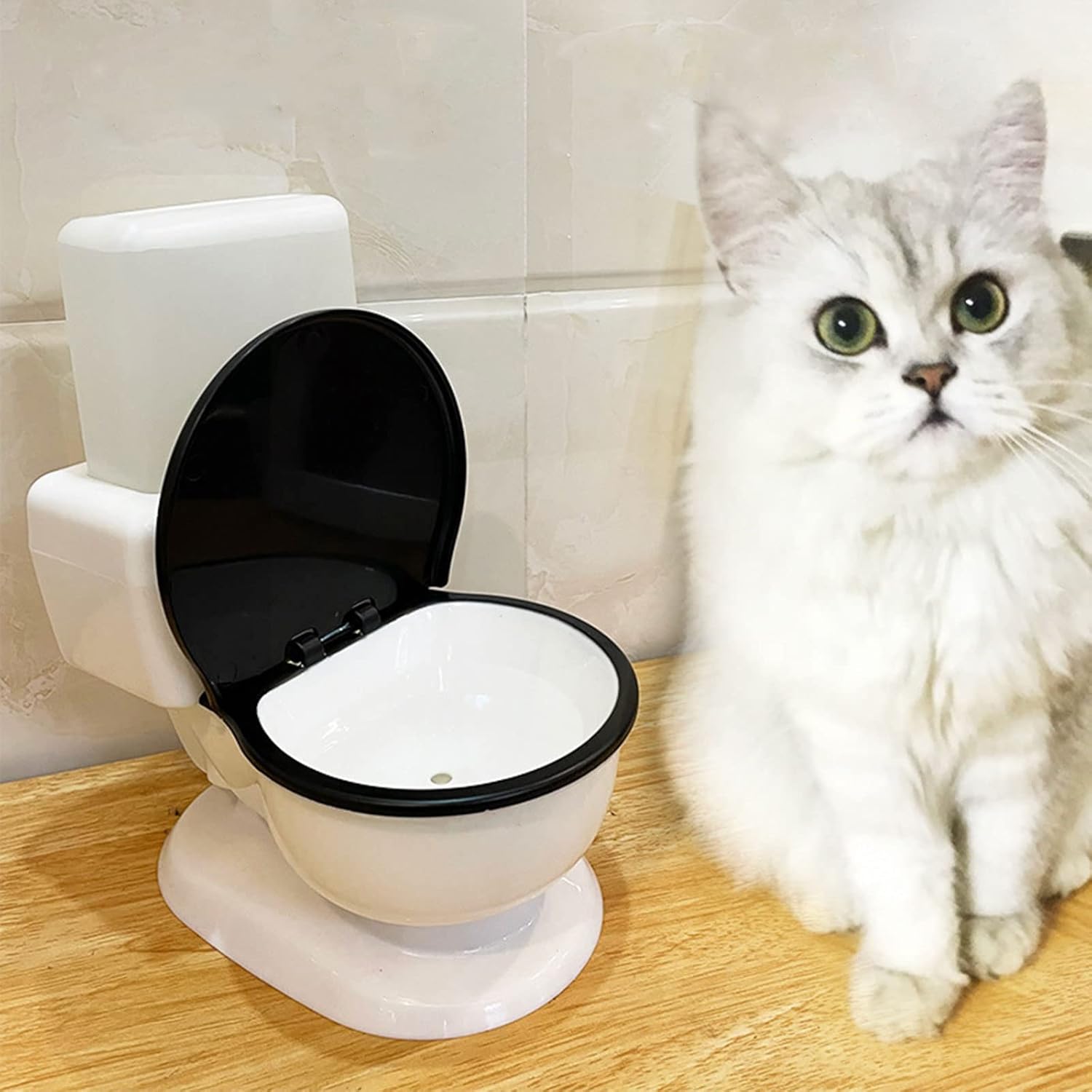 Fuente para gatos Dispensador de agua para perros, capacidad de agua de 22 onzas, súper silencioso, sin filtro, cuenco automático de agua potable,