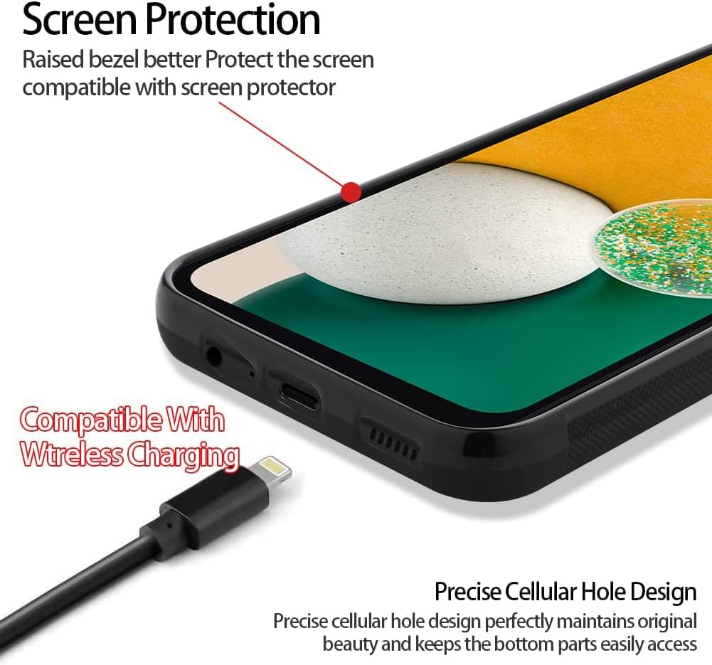 KANGHAR Funda compatible con Galaxy A14 5G, diseño de leopardo negro, textura de neumático antideslizante, a prueba de golpes, funda protectora de