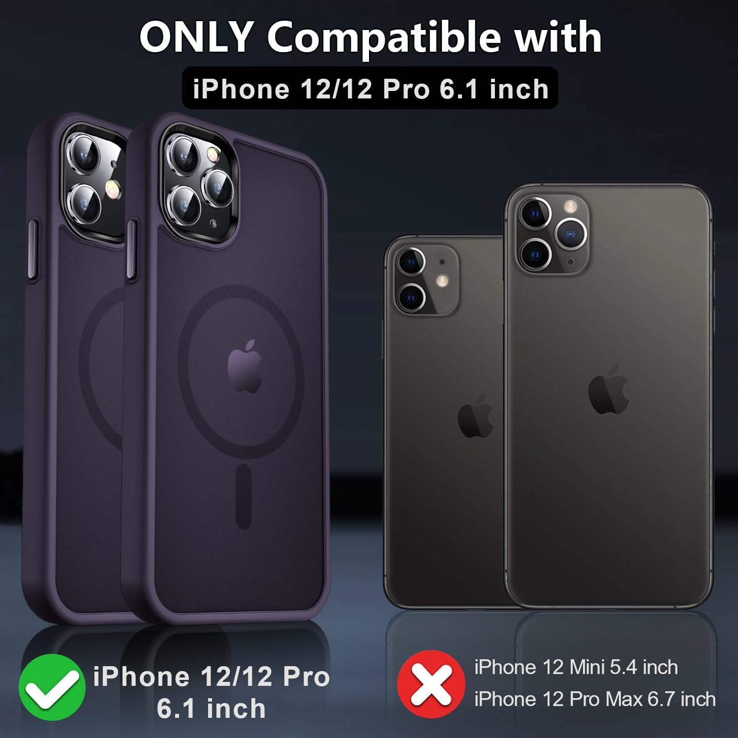 MOCCA Funda magnética fuerte para iPhone 12iPhone 12 Pro, compatible con Magsafe protección contra caídas de grado Mil Funda protectora delgada a