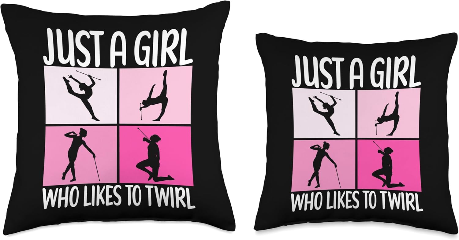 Baton Twirling Apparel Baton Twirler Majorette Twirling Outfit Majorette Baton Twirler Throw Pillow, 18×18, Multicolor