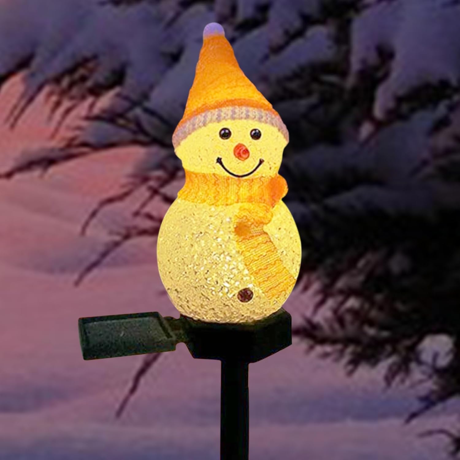 2 estacas de jardín de muñeco de nieve de Navidad, lámpara solar impermeable de muñeco de nieve 2023, luces de Navidad, decoraciones de Navidad al