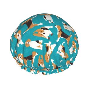 Dogs (2) Women Luxury Shower Cap, Double Protection Layers Elastic, Reusable Adjustable Shower Bonnet Dogs (2) Women Luxury Shower Cap, Double Protection Layers Elastic, Reusable Adjustable Shower Bonnet