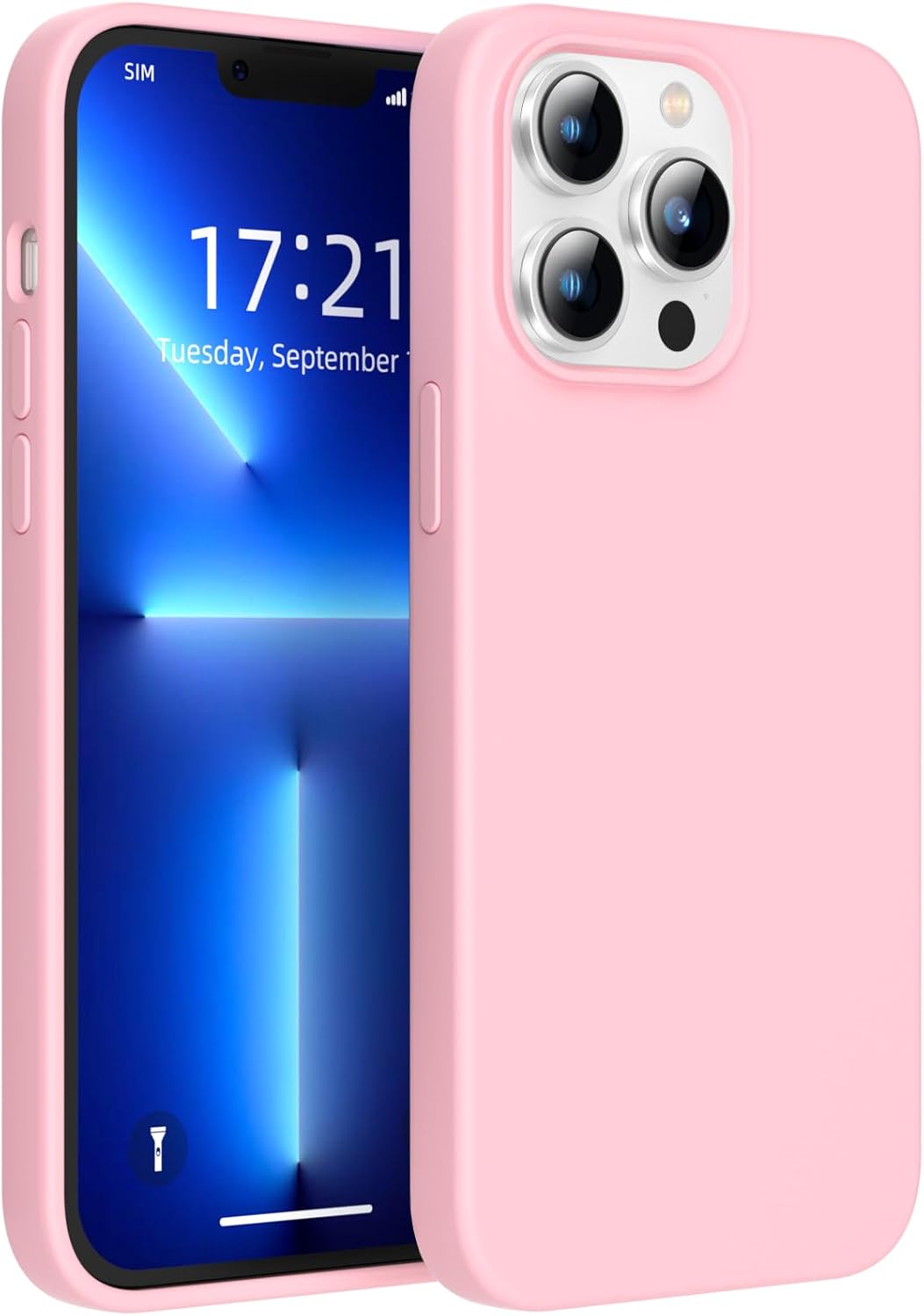 JOOSKO Funda para iPhone 13 Pro Max, funda de silicona líquida, protección de cuerpo completo de grado militar contra caídas microfibra resistente a