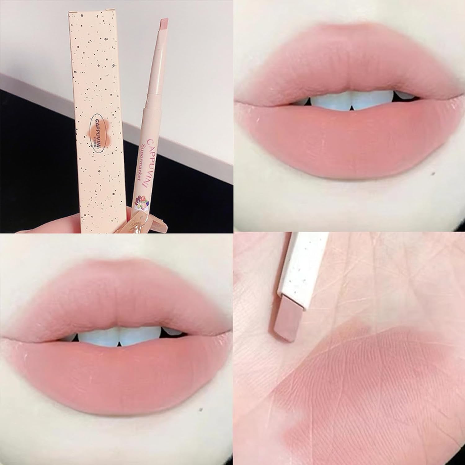 Juego de 5 lápices de labios de colores, 5 piezas de lápiz labial rosa nude, resistente al agua, cremoso acabado mate, lápiz labial para definir la