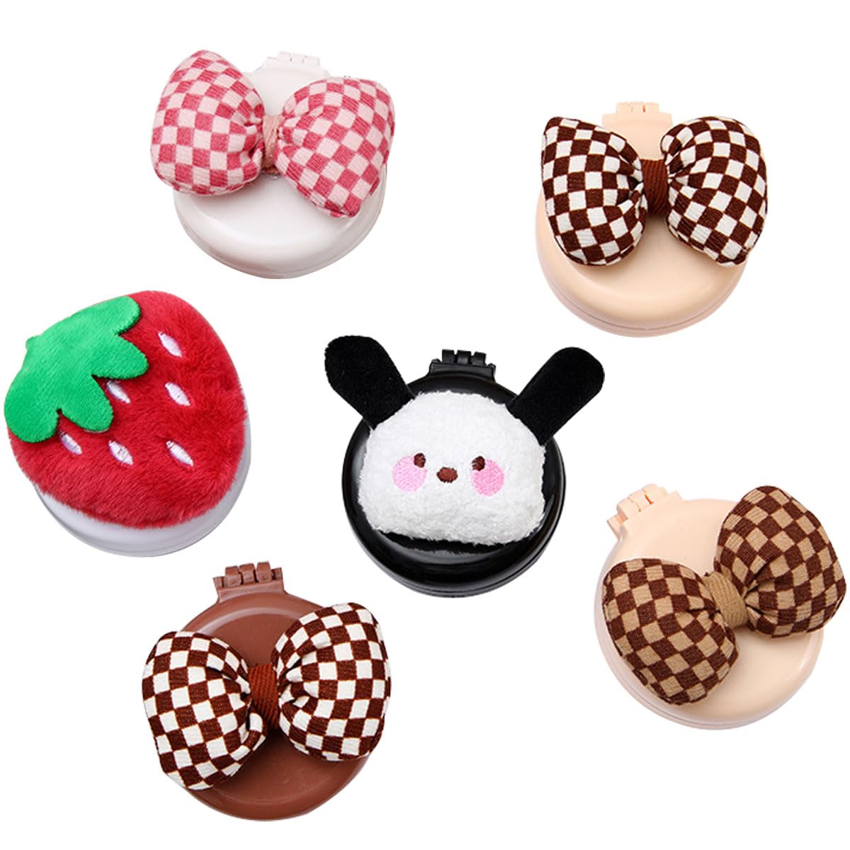 6 mini cepillos de pelo de viaje, cepillo de pelo plegable con peine de viaje plegable con espejo para mujeres y niñas (estilo aleatorio)