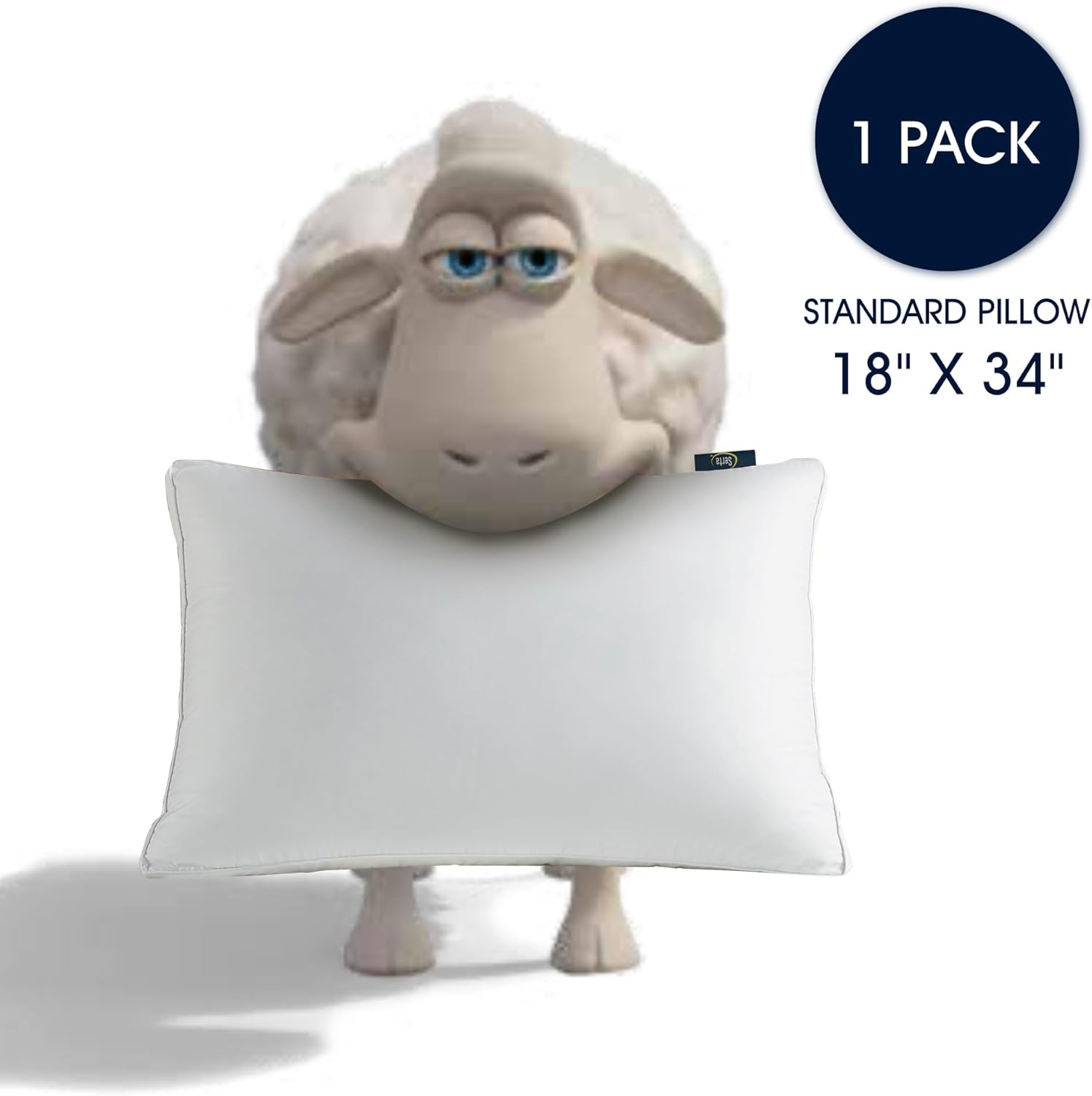 Serta Almohadas blancas de plumón de 300 hilos, decoración del hogar, 100% algodón, para dormir de lado, tamaño King (paquete de 1)
