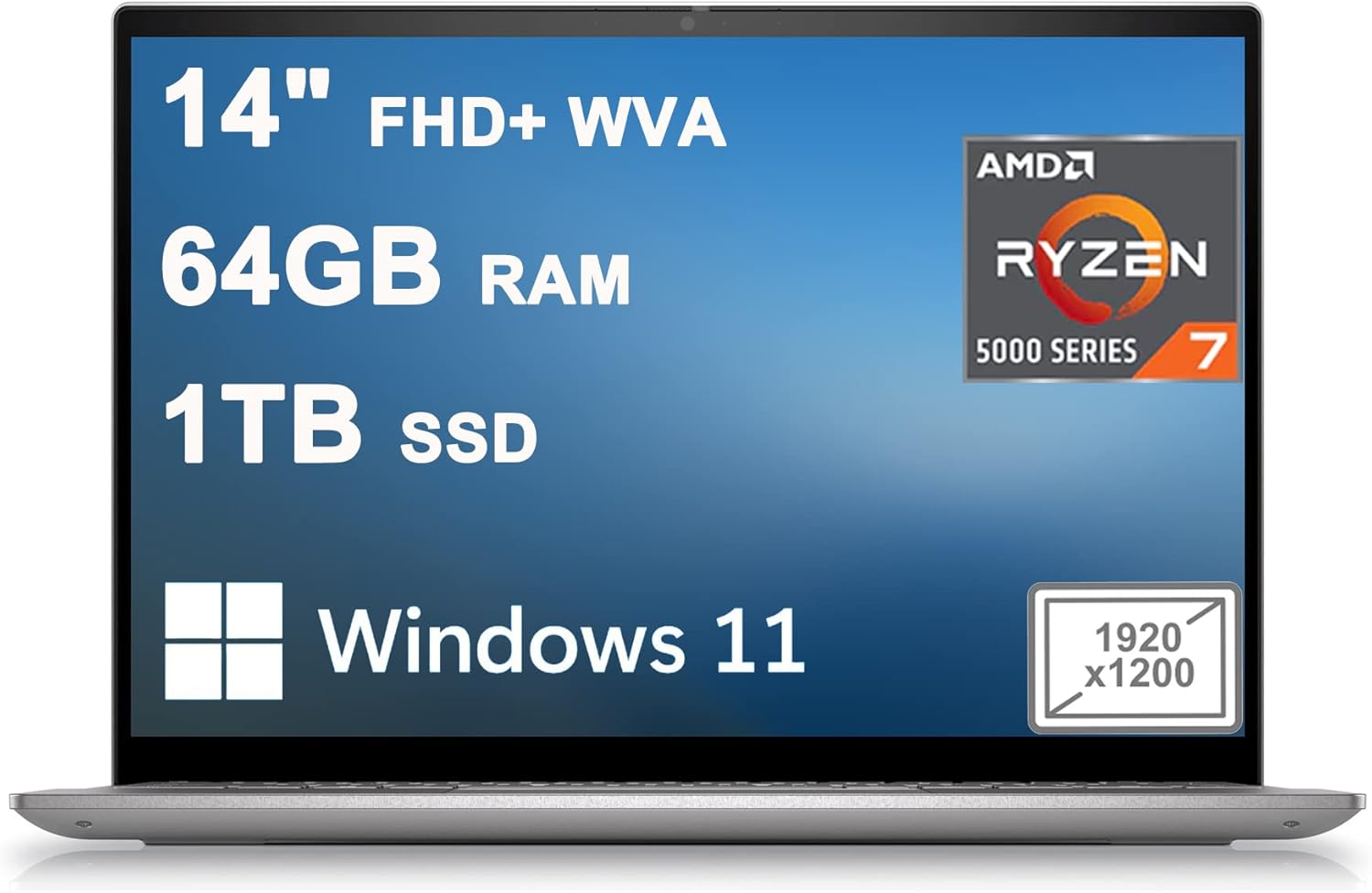 Dell Inspiron 14 5000 5425 – Laptop de negocios de 14 pulgadas FHD+ pantalla Comfortview antirreflejos AMD 8 núcleos Ryzen 7 5825U (i7-1255U) 64GB