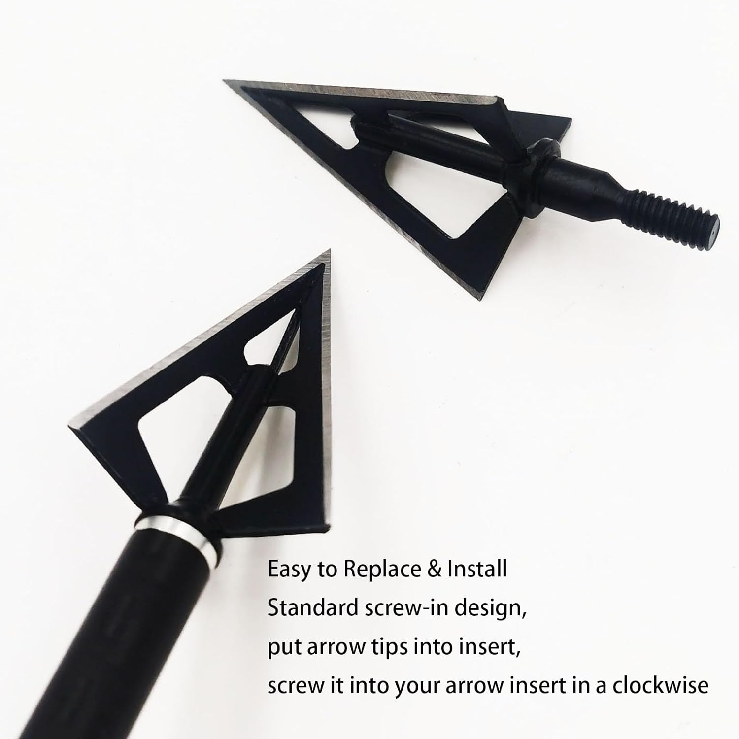 Cabezas de caza con 3 cuchillas para tiro con arco, 100 o 125, grano, 12 unidades, puntas de flecha atornilladas, compatibles con arcos