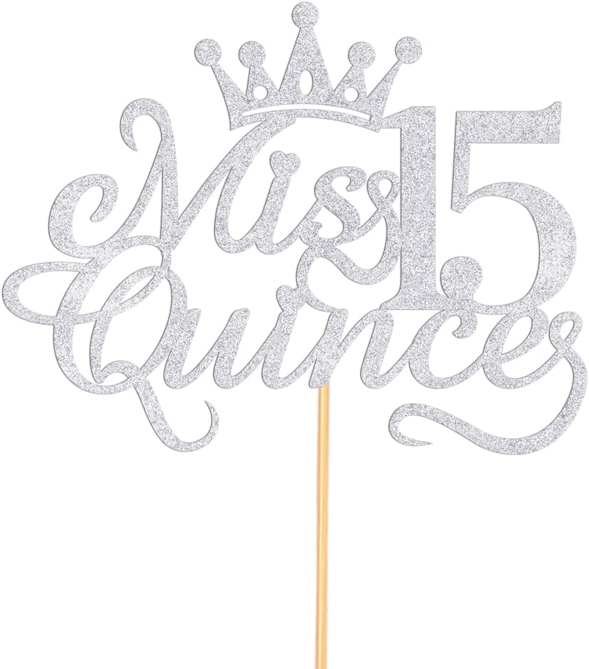 Mis Quince 15 Cake Topper-Happy 15th Birthday Decorations-Hello 15-Cheers to 15 Years