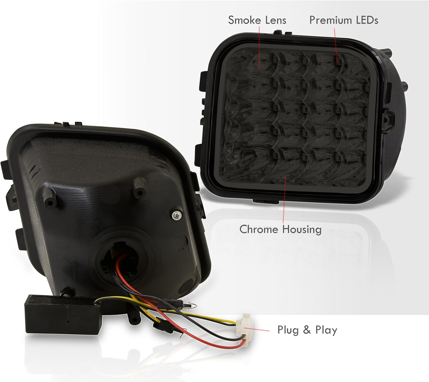 AJP Distributors Lentes ahumadas LED ámbar intermitentes luces parachoques esquina estacionamiento lámparas conjunto conjunto izquierda derecha
