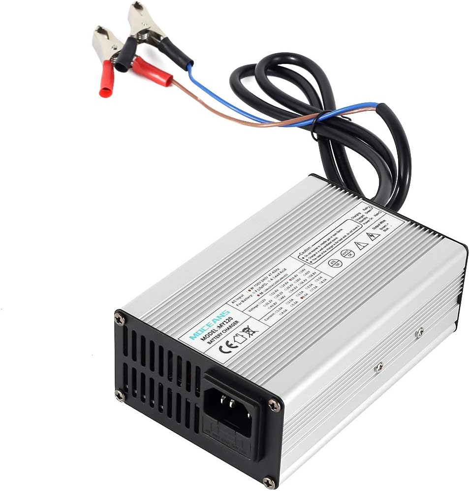 Cargador de batería LiFepo4 de 14,6 V, 6 A, 14,6 V, LiFepo4, cargador de batería inteligente con clip de cocodrilo