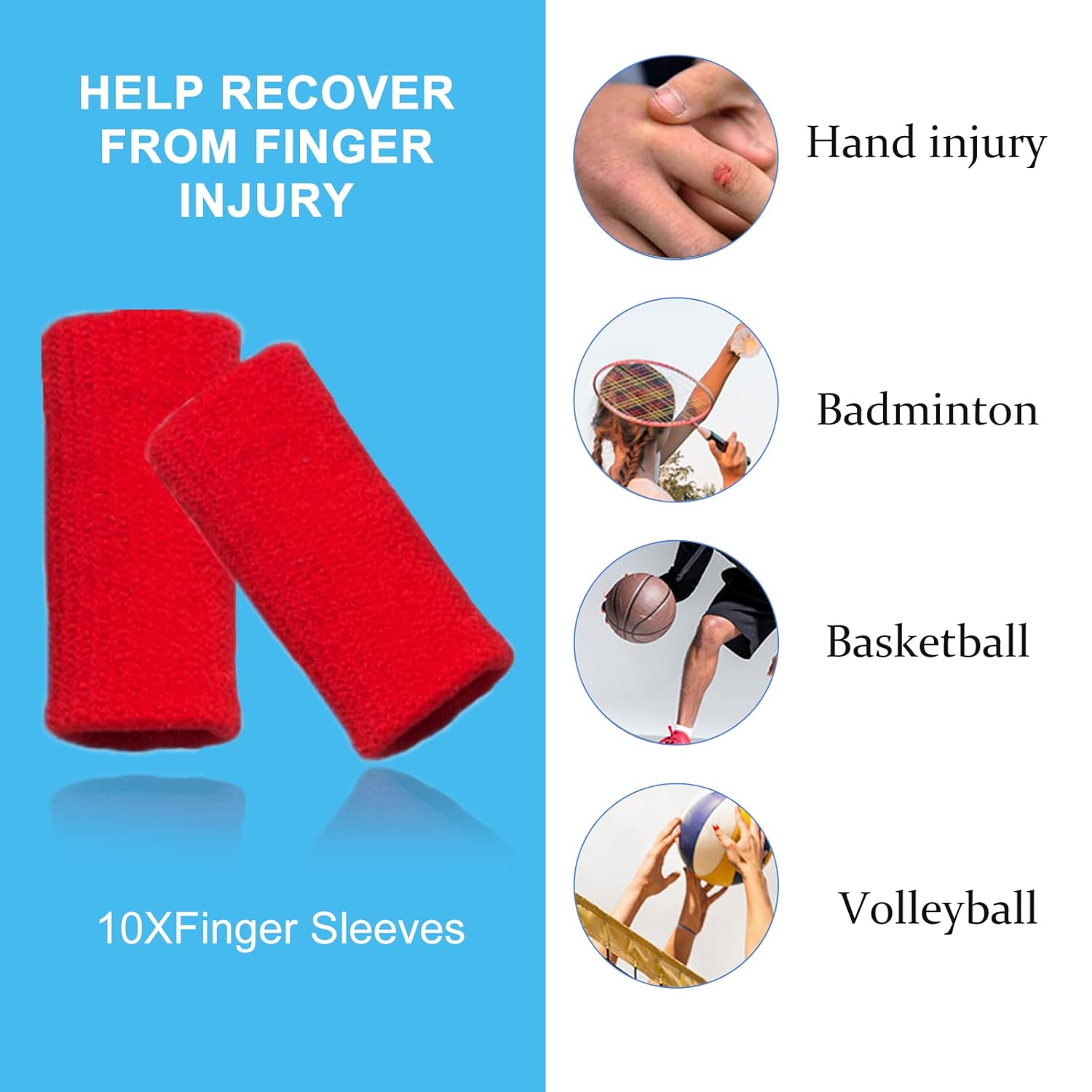 10 fundas de compresión para dedos, protectores de manga para los dedos, soporte para el pulgar para el dedo gatillo, artritis, hinchazón,