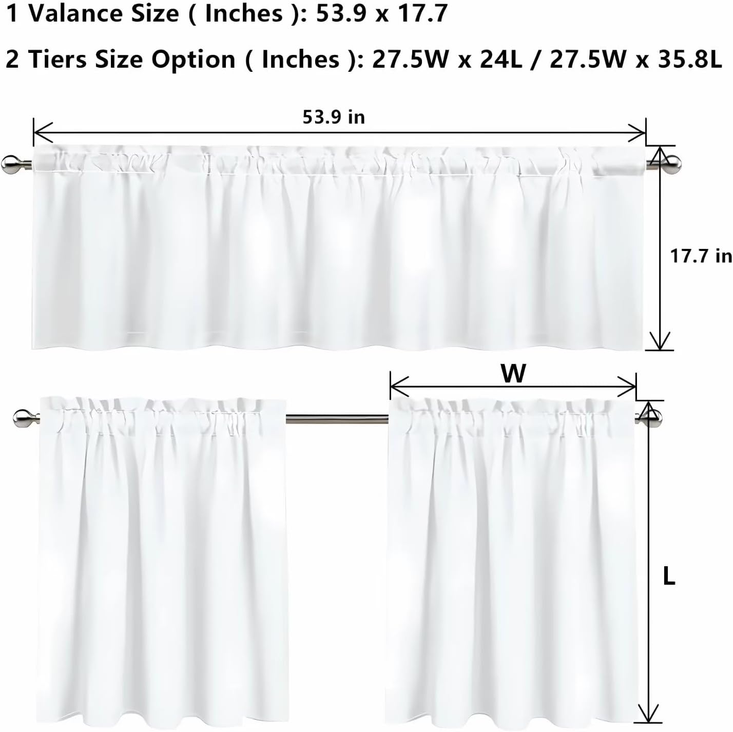 Gomyblomy Azteca – Juego de cortinas y cortinas con bolsillo para barra, juego de 3 cortinas de cocina, elegante y lavable, decoración del hogar,