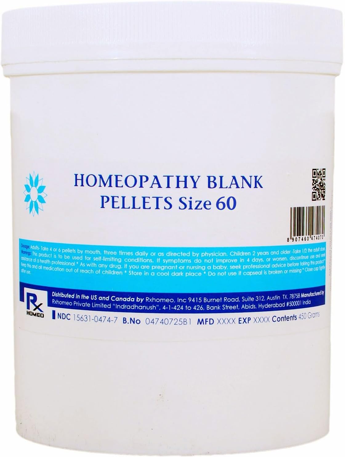 Sugar GLOBULES – Homeopatía PELLETS en blanco tamaño 60 – Grado DMF