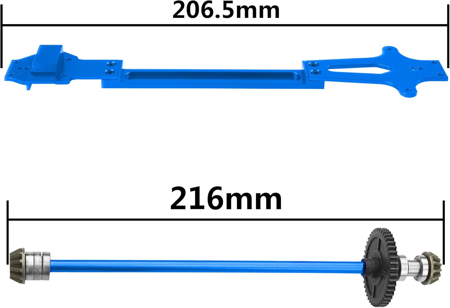 ShareGoo – Bandeja de radio de metal y eje central de transmisión central compatible con WLtoys 124016 124017 124018 124019 112 RC piezas de