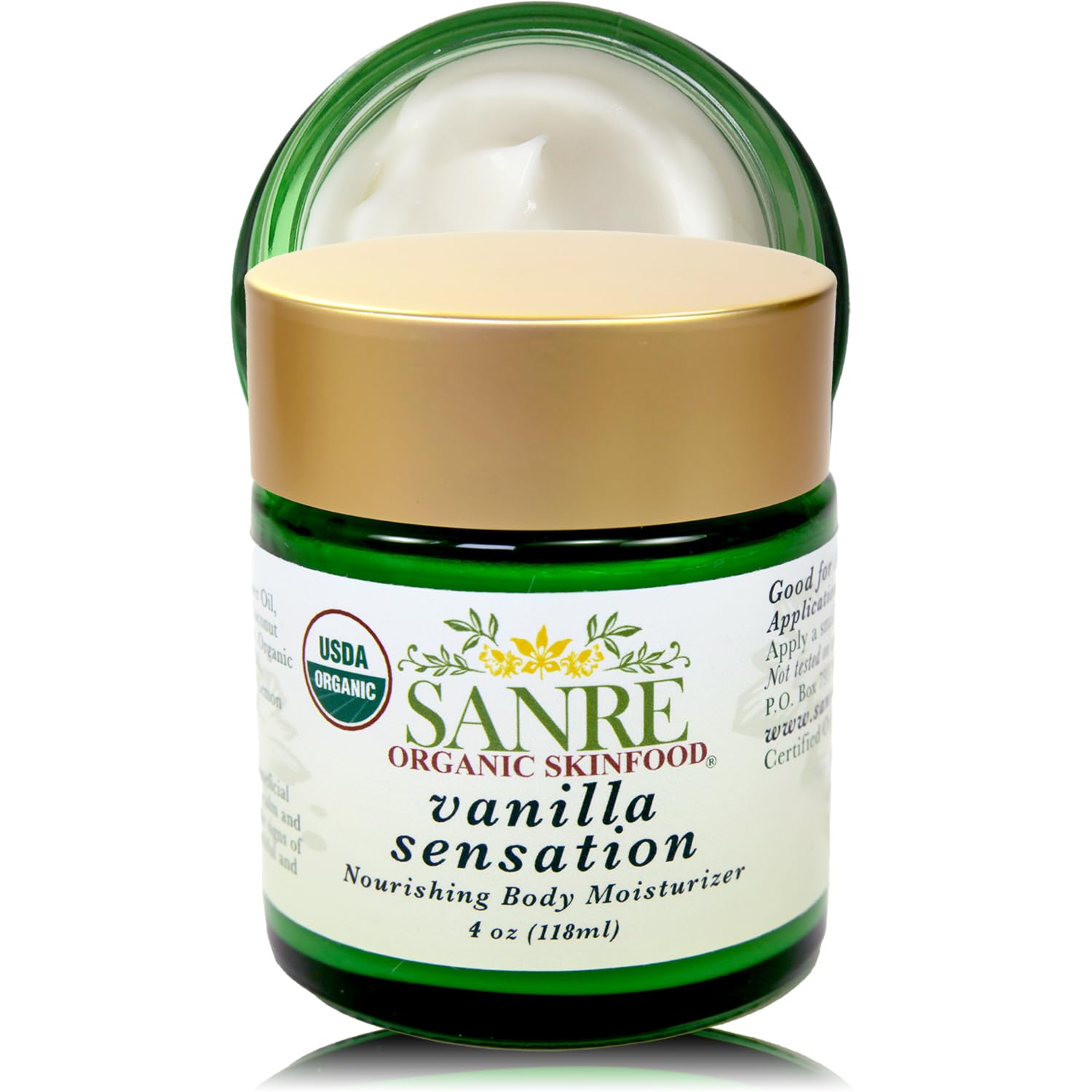Sensación de vainilla – Hidratante corporal nutritiva orgánica 100% USDA para todo tipo de piel – Sin SPF