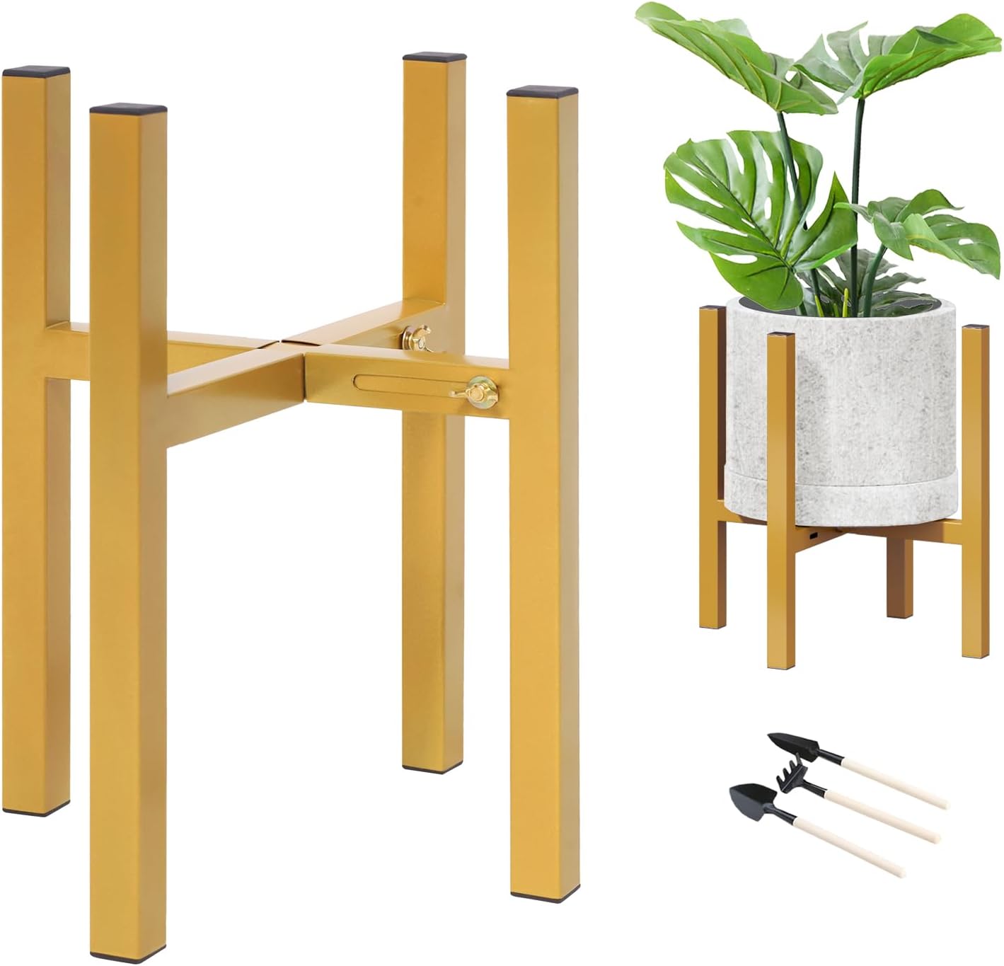 OERGKE Soporte ajustable de metal para plantas de 8 a 12 pulgadas, estante resistente para múltiples plantas, soporte para macetas individuales para