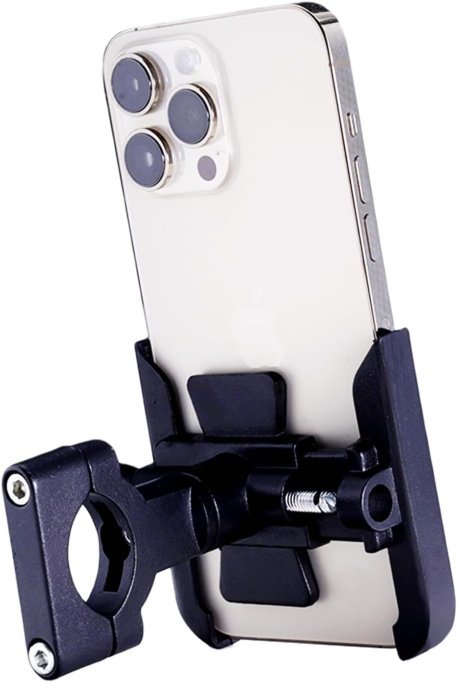 Soporte de teléfono para bicicleta, soporte de teléfono de aleación de aluminio negro para bicicleta con rotación de 360, compatible con teléfonos