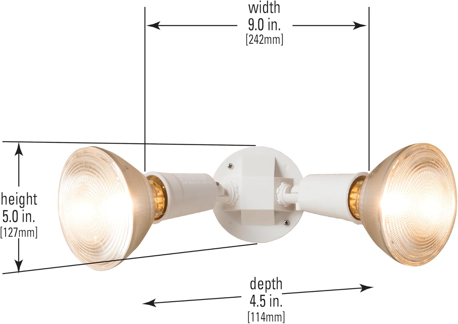 HALO PWT250WH 300W – Reflector de plástico de doble cabeza PAR, color blanco