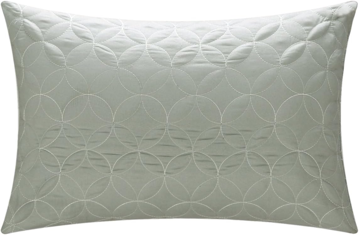 Chic Home Juego reversible de 7 piezas Iris a gran escala gris, edredón Queen
