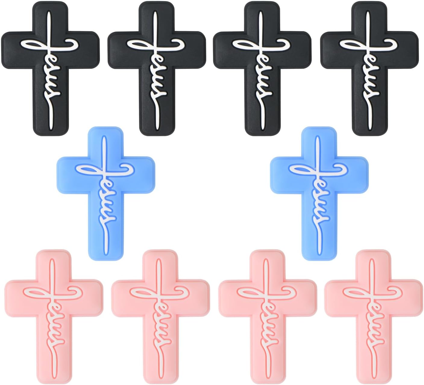 10 cuentas focales de silicona para bolígrafos, personajes de Jesús Fe, cuentas focales de silicona para hacer llaveros, cuentas de silicona a