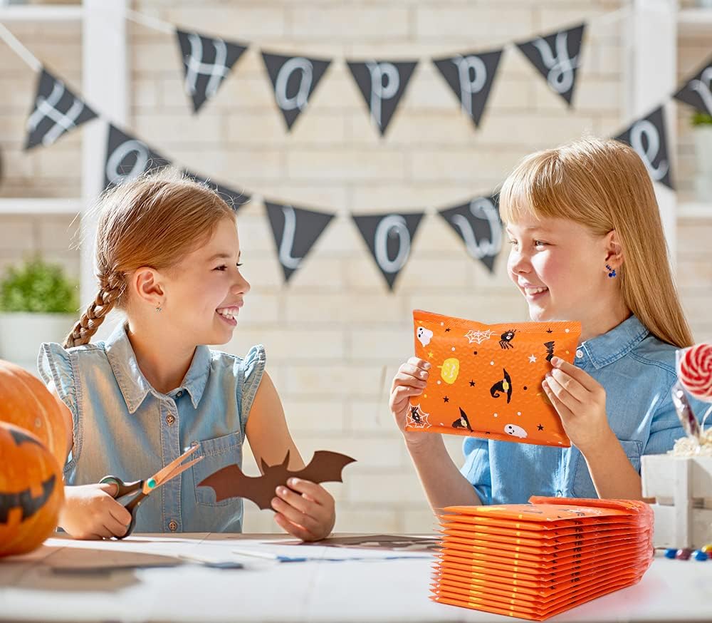 25 sobres de burbujas de Halloween, sobres acolchados de polietileno de Halloween, bolsas de burbujas para compras (6 x 10 pulgadas)