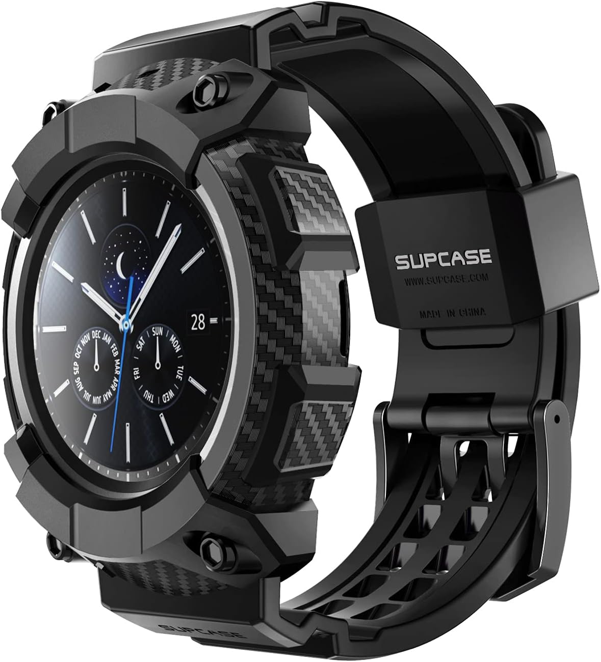 SUPCASE Unicorn Beetle Pro – Funda protectora resistente con correas para Galaxy Watch 3 2020 de 1.772 in, color negro, Poliuretano