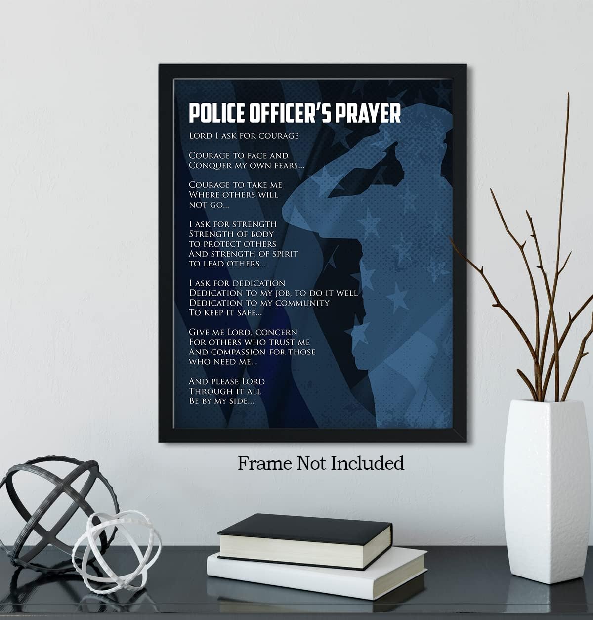 Arte de pared de oración de policía, impresiones de aplicación de la ley, regalos de oficial de policía, graduación de la academia de policía,
