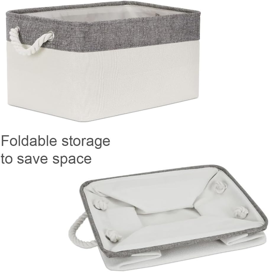 Contenedores de organización y almacenamiento para estantes, paquete de 4 canastas de almacenamiento plegables grandes de 16 x 12 x 8 pulgadas para