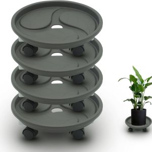 Visionfly 4 unidades de 13 pulgadas con contenedor de agua integrado y 4 ruedas, carrito de jardín con ruedas, capacidad de carga de 130 libras Visionfly 4 unidades de 13 pulgadas con contenedor de agua integrado y 4 ruedas, carrito de jardín con ruedas, capacidad de carga de 130 libras
